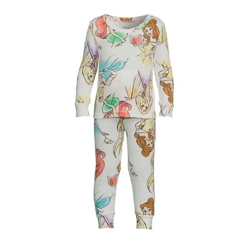 Disney Princess Snug Fit Pajamas Long & Short Sleeve 2, 2-Piece Sets Size 12M